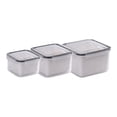 thumbnail image 4 of Juego de 3 recipientes para almacenar alimentos de cocina, caja de almacenamiento, contenedor para preparar comidas Cuadrado, 4 of 9