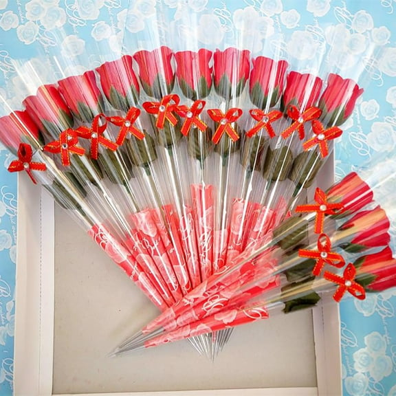 Yirtree Creative 10 Pcs Single Stem Artificial Rose Soap Made Flowers Decoration Gift