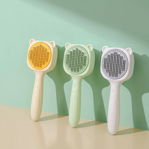 Pet Grooming Brush, Self Cleaning Slicker Brush, Skin Friendly Deshedding Grooming Tool for Cats