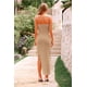 thumbnail image 2 of Vestido PRETTYGARDEN sin tirantes con volantes largo cóctel albaricoque XL, 2 of 8