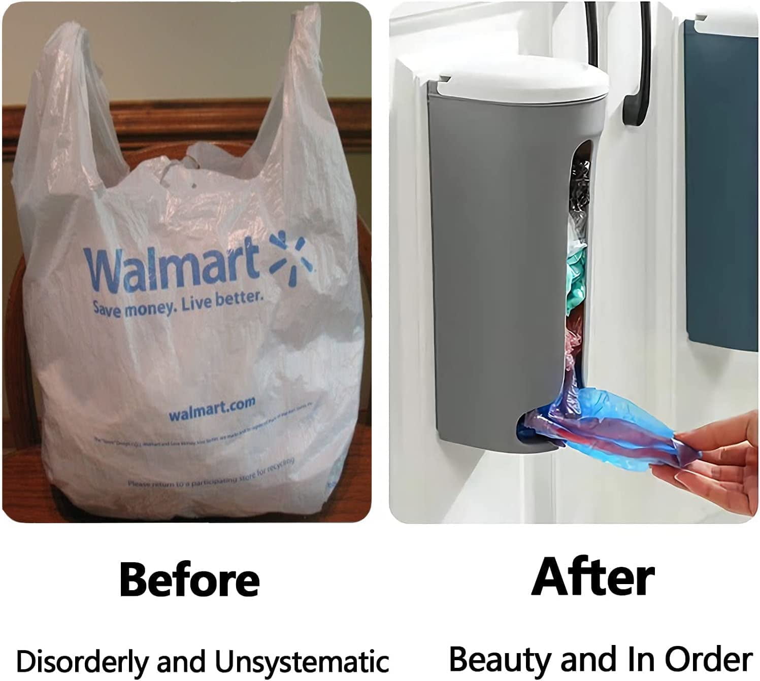 Plastic Bag Holder Wall Mount, Adhesive Trash Bag Dispenser Roll Holder, Grocery  Bags Wall Mount Storage, Easy Hanging Over Cabinet Door Under Sink Bag  Saver - Temu