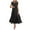 Black, variant on felwors Women's 2025 Summer Casual Flutter Short Sleeve Crew Neck Smocked Elastic Waist Tiered Midi Dress Navy, S