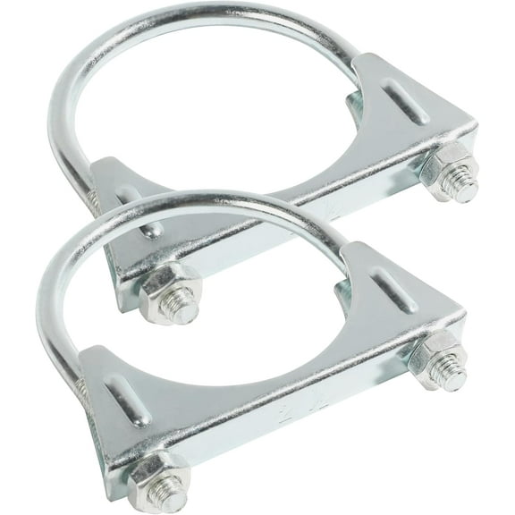 2PCS Car Exhaust Clamps,Muffler Clamp,Car Accessorie Muffler Coupling Clamp,Heavy Duty U Bolt Clamps Saddle Type,Fits Muffler Inlet and Outlet,Exhaust Pipe Inlet (2.5inch)