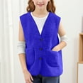 thumbnail image 3 of Boys Girls Polar Fleece Vest Jacket Kids Casual Button Down Sleeveless Sherpa Coat Lightweight Fall Winter Fuzzy Outerwear with Pocket, 3 of 5