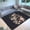 Black Snake and Flowers, variant on Chinese Japanese Dragon Area Rug Rectangle Area Rug, Area Rug for Living Room & Bedroom, Low‑pile, Non‑slip Backing, Modern Minimalist Style, Noise‑reducing & Floor‑protecting