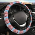 thumbnail image 3 of Lsque Pastel Pink Beach Cafe Ultra Soft Car Steering Wheel Cover for Women, Standard 15 inch Size for Truck Van SUV Auto, 3 of 8