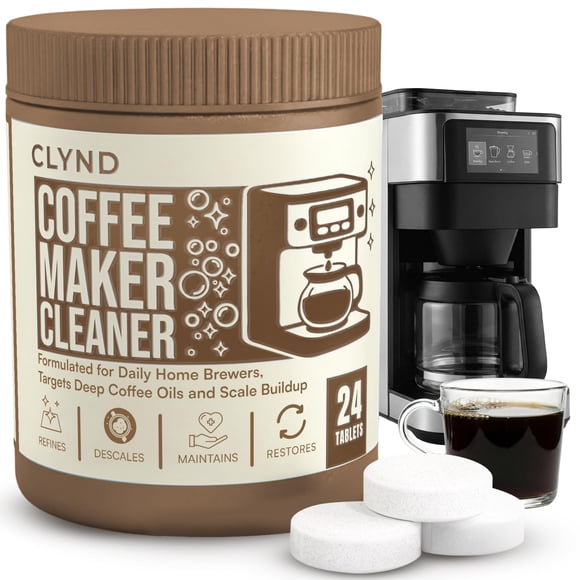CLYND Tabletas limpiadoras y descalcificadoras para cafetera, 24 unidades