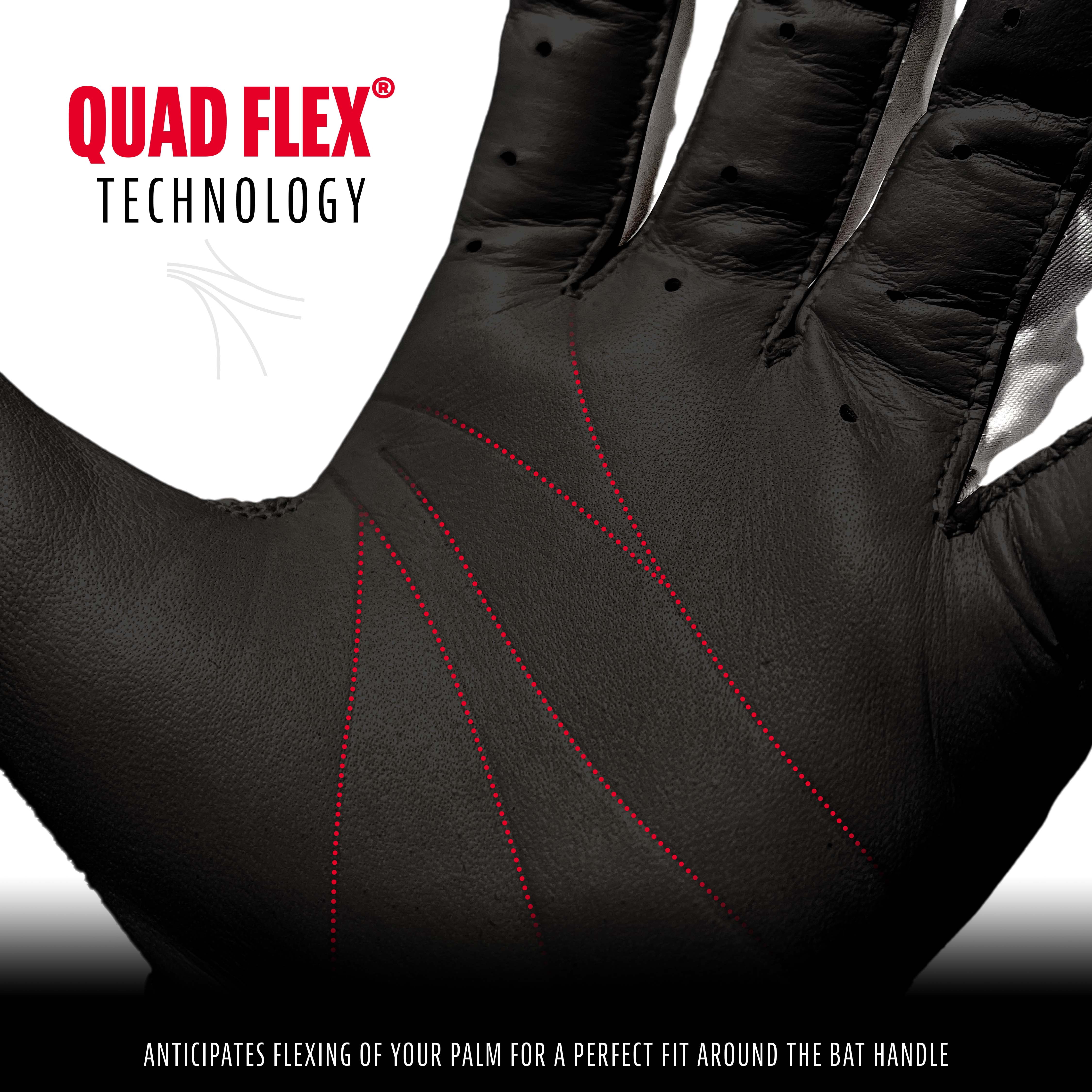 Franklin Sports MLB Batting Gloves - Natural II - Black/Black - Youth Large