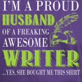 thumbnail image 3 of CafePress - Proud Husband Of An Awesome Writer T Shirt T Shirt - Men's Classic Graphic Cotton T-Shirt, 3 of 4