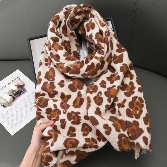 Zhuge Womens Winter Scarf Shawl Wraps Soft Warm Blanket Scarves for Women Leopard scarves，B