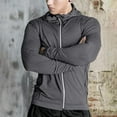 thumbnail image 2 of Mens Zip Up Hoodie Gym Sweatshirt Cardigan Casual Long Sleeve Jacket Solid Color Hooded Shirt Muscle Hoody Top Fashion Athletic Hoodie Running Quick-Dry Sport Hiking TShirts, 2 of 4