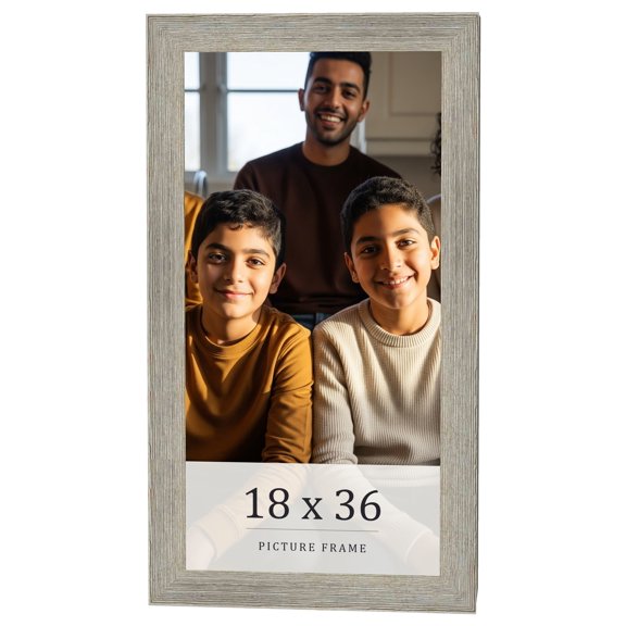 18x36 Frame Grey Real Wood Picture Frame Width 1.5 Inches | Interior Frame Depth 0.5 Inches | Barn