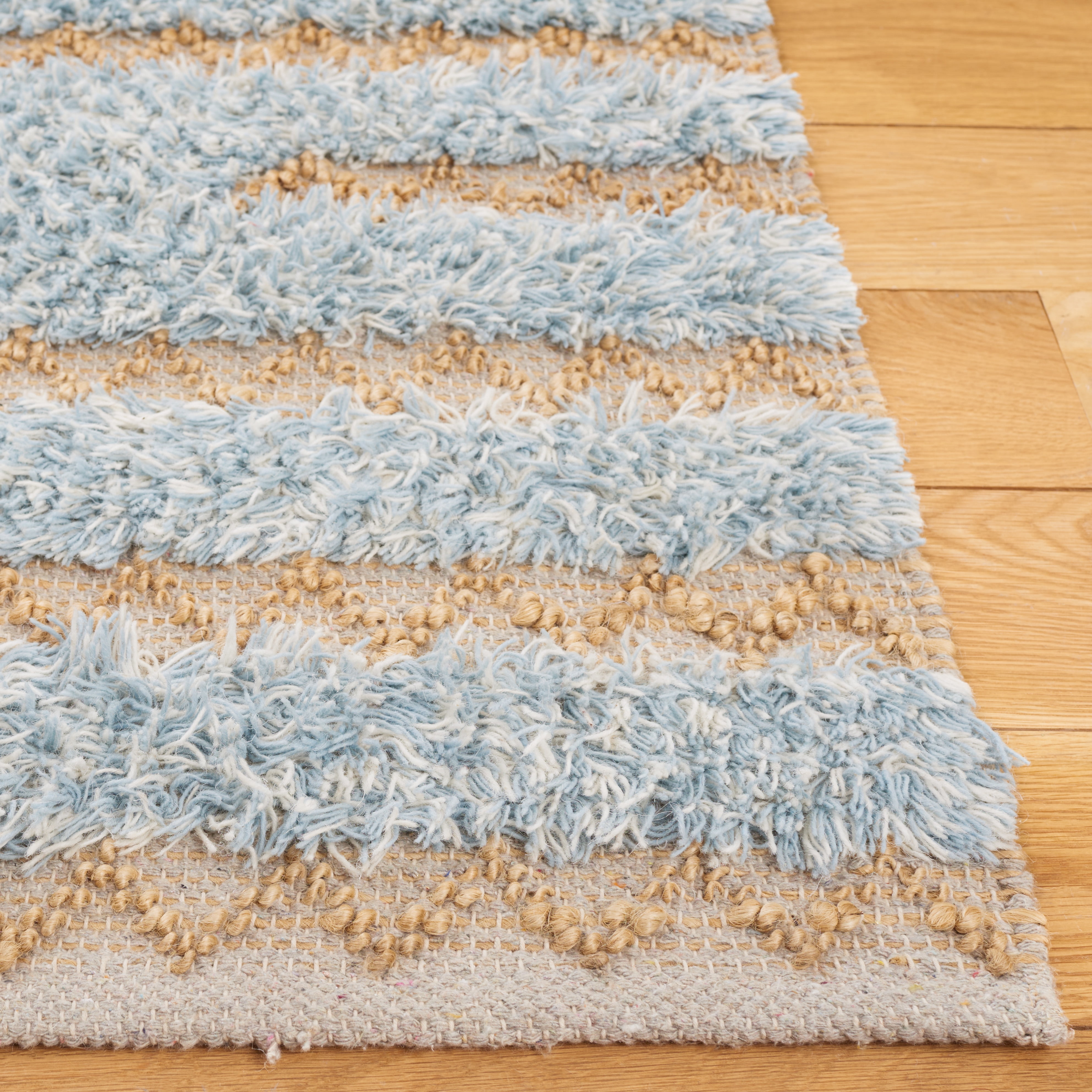 SAFAVIEH Natura Natasa Abstract Runner Rug, Blue/Natural, 2'3" x 8'