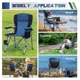 thumbnail image 4 of Folding Camping Chairs for Adults, High Back Directors Chair with Arm Rest, Heavy Duty 330 LBS Capacity Outdoor Camp Chair with Cup Holder for Camping Hiking Sports, Blue, 4 of 7