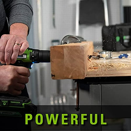 Greenworks - 24-Volt Cordless Brushless 1/2 in. Drill/Driver (2 x 1.5Ah USB Batteries, Charger and Bag) - Black/Green