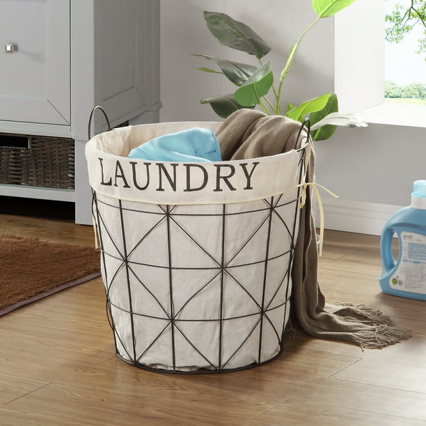 FirsTime & Co. Farmhouse Laundry Hamper, Black