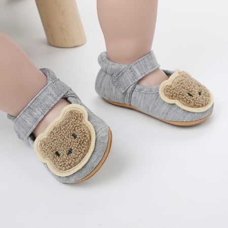 

LYCAQL Toddler Shoes Baby Girls Boys Cute Bear Pattern Toddler Shoes Indoor Shoes Cartoon Baby Shoes Shoes Kids Boys Toddler (Grey 5 )