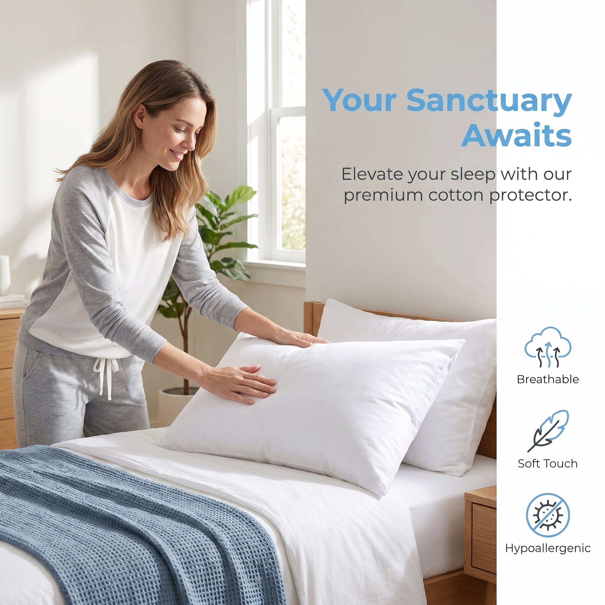 Unique Bargains 4Pcs Breathable Hypoallergenic Polyester Pillow Protectors White 20" x 26"