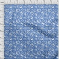 thumbnail image 4 of oneOone Cotton Silk Blue Fabric Valentine Heart Quilting Supplies Print Sewing Fabric By The Yard 42 Inch Wide, 4 of 6