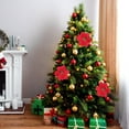 thumbnail image 2 of EeaseMX 20 piezas Artificial Poinsettia cabezas florales decoraciones para árboles de Navidad Navidad casa puerta principal corona mesa centros de mesa arreglos, 2 of 8