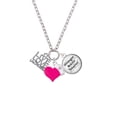 thumbnail image 2 of Delight Jewelry Silvertone Live Love Lacrosse - Hot Pink Heart Nurse Strong Zoe Necklace, 2 of 4