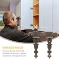 thumbnail image 3 of Bisagra retro de 4 piezas, bisagras decorativas de bronce retro con tornillos de montaje, adecuada para reparación de decoración de cajas de herramientas de muebles de gabinete 4.45 * 2.72 pulgadas, 3 of 7