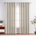 thumbnail image 2 of Cortinas Jinchan, mezcla de lino, 229 cm de largo, para sala de estar, avena, 2 of 6