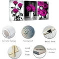 thumbnail image 2 of ZHONGYUTONG Elegant Rose Canvas Wall Art 3 Pieces Purple Rose Flower Painting Prints Black and White Romantic Rustic Floral Picture Couples Bedroom Decor Framed (16.00" x 24.00" x 3PCS), 2 of 6
