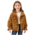 thumbnail image 2 of Prendas de abrigo y chaquetas informales sin capucha de manga larga Prendas de abrigo para niñas con forro polar Talla mediana a grande Chaqueta cortavientos para niños Chaqueta polar lateral Parte su, 2 of 9