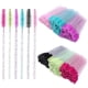 thumbnail image 4 of Xiao Hua 100 cepillos de pestañas desechables de color rojo rosa, cepillo de cejas de maquillaje, cepillo de pestañas con varilla de cristal, 3,9 pulgadas, 4 of 5