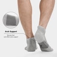 thumbnail image 3 of Calcetines de tobillo BAMBOO COOL para hombre, acolchados, atléticos, 8 unidades, color gris, 3 of 7