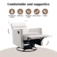 thumbnail image 6 of Manual Recliner Chair, Heavy Duty Reclining Mechanism with Thick Seat and Backrest, Elderly Single Recliner Rocker Sofa Swivel Glider Chair for Nursery Bedroom Home Theater Office, Beige, 6 of 12