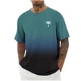 thumbnail image 1 of Camisas de Manga Larga para Hombres Imprimir Casual Cuello Redondo Blusa de Manga Corta, Camisas de Lino para Hombres, 1 of 8