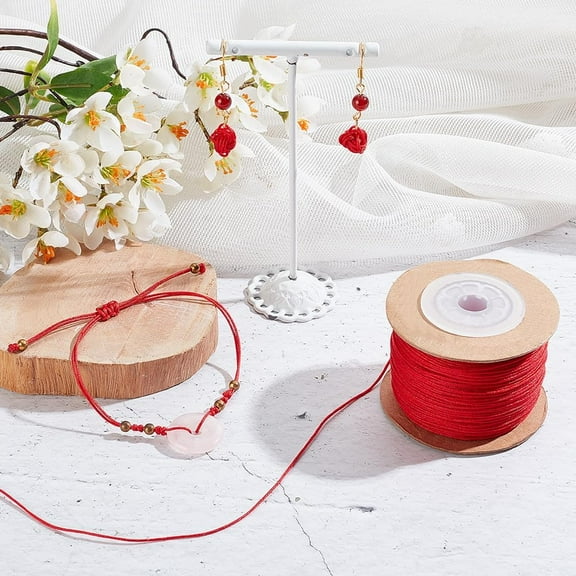 1roll Nylon Threads Red 0.8mm about 109.36 yards(100m)/roll