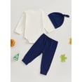 thumbnail image 3 of SUNSIOM Baby Boy Thanksgiving Outfit Fake Necktie Long Sleeve Rompers and Turkey Print Pants Hat Set Spring 3 Piece Clothes, 3 of 6