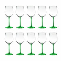10 ARC Cachet White Wine Glasses Set, 16 oz. - Wedding, Favors, Cheap, Sturdy - Green