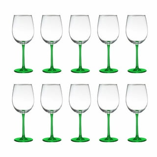 Green Colored Wine Glass Set, 12oz Glasses Set of 6 - Wedding Mint Gre –  The Wine Savant
