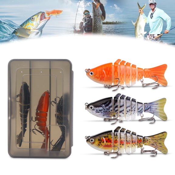 2026 Robotic Fishing Lure, 3D Swimming Bait for Freshwater Saltwater, Self Propelled for Bass Trout Walleye(3Pcs)