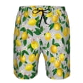 thumbnail image 4 of Kdxio Lemon1 Pattern Mens Casual Shorts - Drawstring Summer Beach Sports Shorts for Men, 4 of 9