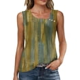thumbnail image 3 of TaTaai Women’s Pa Collar Irregular Neck Button Front Sleeveless Vest Casual Loose Cami Blouse Solid Base Printed Cutout Polyester Summer Top Gift, 3 of 7