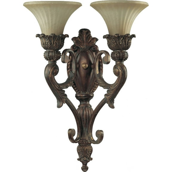 Quorum Lighting Madeleine Corsican Gold 2-Light Incandescent Damp Rated Wall Sconce