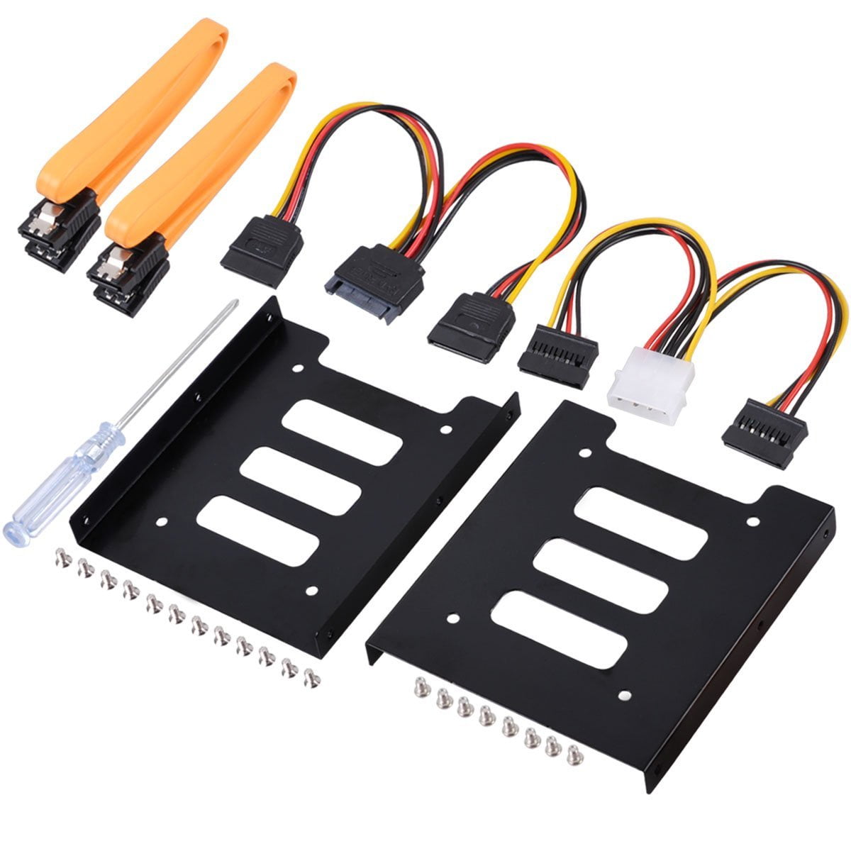 2.5 Inch SSD to 3.5 Inch Internal Hard Disk Drive Mounting Kit (SATA Data Cables and Power