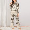 thumbnail image 2 of Yiaed Cows On The Farm Print Pajamas Women's Long Sleeve Sleepwear Soft Button Down Loungewear Pjs Lounge Set Nightwear Womens Pajama Pants-XX-Large, 2 of 7