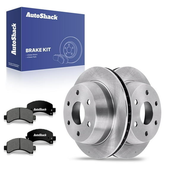 AutoShack 12.99" (330 mm) Rear Vented Brake Rotors   Premium Ceramic Brake Pads | Replacement for 2003-2014 Chevrolet Express 1500 2003-2014 GMC Savana 1500 2002-2006 GMC Yukon | 6-PC Brake Kit