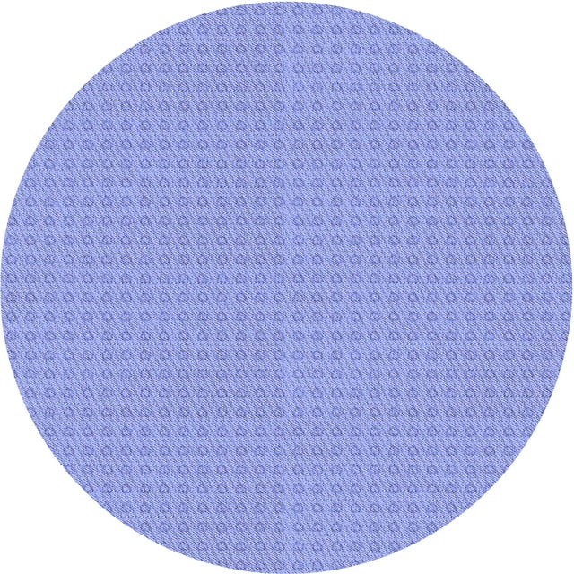 Ahgly Company Machine Washable Indoor Round Transitional Light Slate Blue Area Rugs, 4' Round