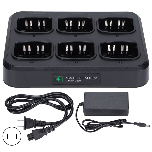 Estación de carga de seis vías para radio bidireccional Cargador rápido de varias unidades para radios bidireccionales Motorola Enchufe de 110‑240 V para EE. UU.