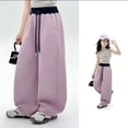 thumbnail image 2 of SJLDQY Girls Wide Leg Pants High Waisted Sweatpants for Girls Casual Elastic Drawstring Waist Baggy Pants with Pockets, 2 of 4