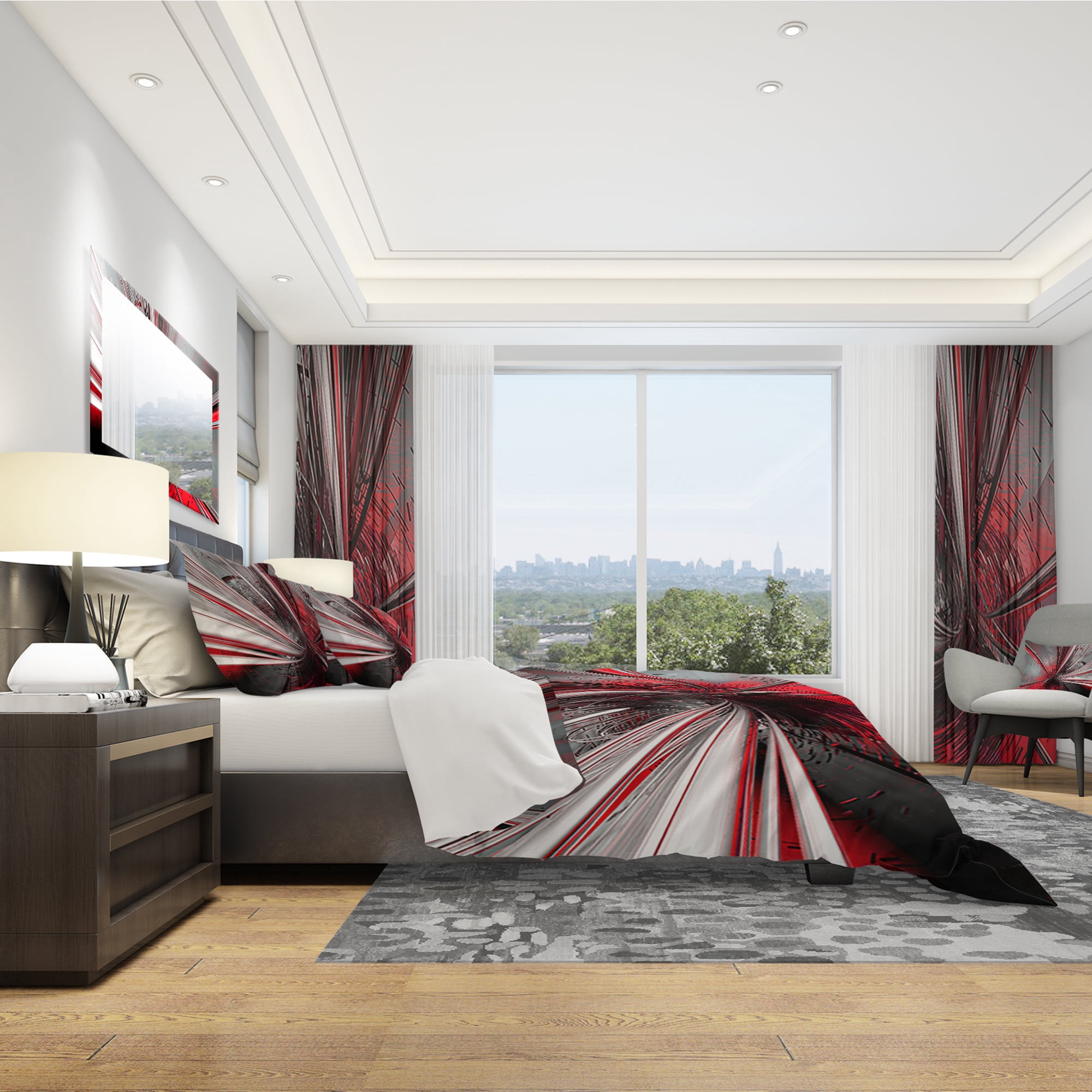 Designart 'Fractal 3D Deep into Middle' Modern & Contemporary Duvet Cover Set