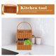 thumbnail image 4 of Cesta tejida de ratán sintético para colgar en la pared, de dos niveles, para baño y cocina., 4 of 6