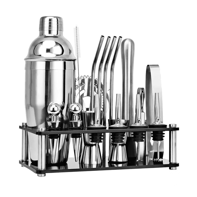 Kit de Coctelera LAB.G de 750 Ml para bar 20 Piezas plateado